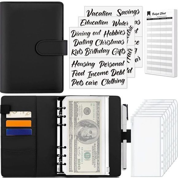 Budget Binder with Cash Envelopes,Cash Wallet Envelope System - Picture 1 of 5